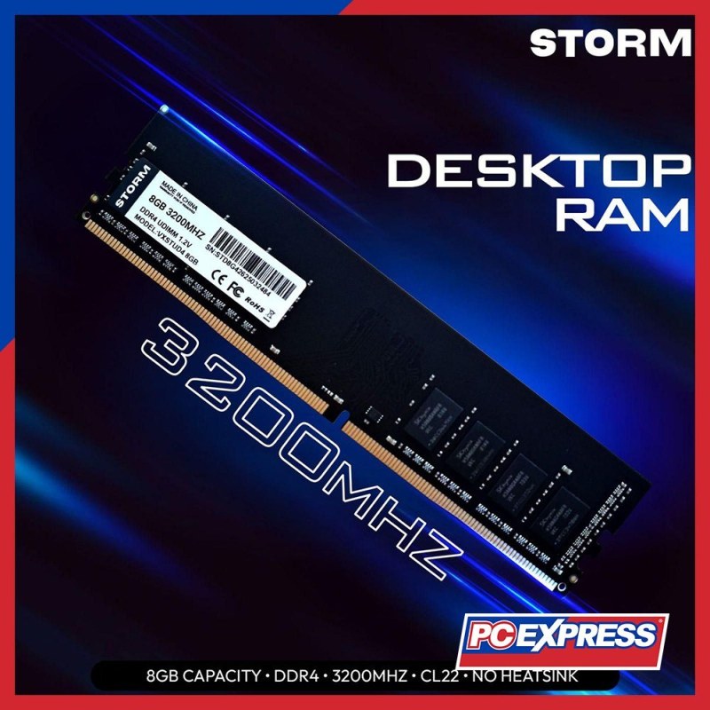 رم کامپیوتر کروشیال تک کاناله مدل CT8 فرکانس 3200 مگاهرتز DDR4 تایمینگ CL22 حافظه 8 گیگابایت — نمای دوم