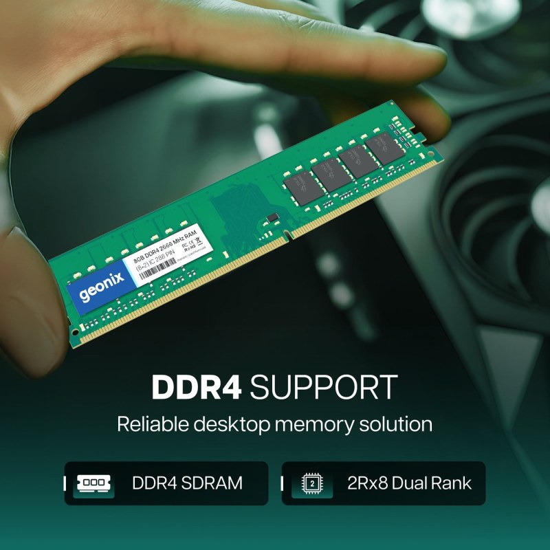 رم کامپیوتر کروشیال تک کاناله مدل CT8 فرکانس 2666 مگاهرتز DDR4 تایمینگ CL19 حافظه 8 گیگابایت — نمای دوم