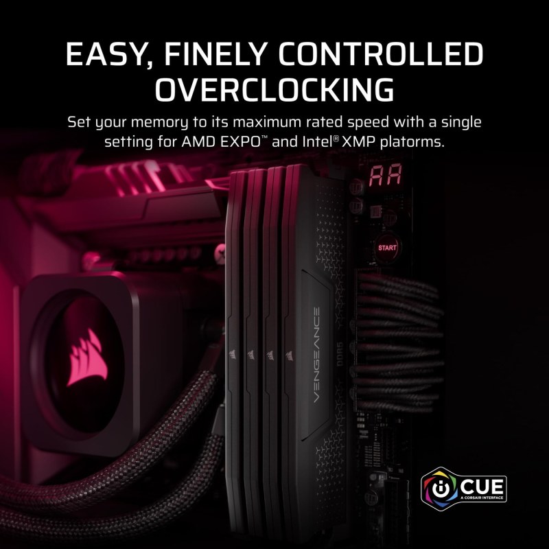 رم کامپیوتر کورسیر دو کاناله مدل Vengeance RGB فرکانس 6000 مگاهرتز DDR5 تایمینگ CL36 حافظه 32 گیگابایت — تصویر 4