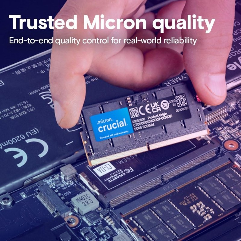 رم کامپیوتر کروشیال تک کاناله مدل CT8 فرکانس 4800 مگاهرتز DDR5 تایمینگ CL40 حافظه 8 گیگابایت — تصویر 4