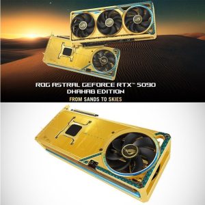 کارت گرافیک ایسوس مدل ROG Astral RTX 5090 OC Dhahab حافظه 32 گیگابایت — نمای اصلی
