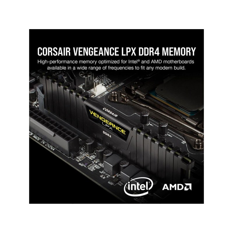 رم کامپیوتر کورسیر تک کاناله مدل Vengeance LPX فرکانس 3200 مگاهرتز DDR4 تایمینگ CL16 حافظه 16 گیگابایت — تصویر 4