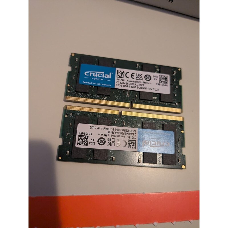 رم لپ تاپ کروشیال تک کاناله مدل CT16 فرکانس 3200 مگاهرتز DDR4 تایمینگ CL22 حافظه 16 گیگابایت — نمای دوم