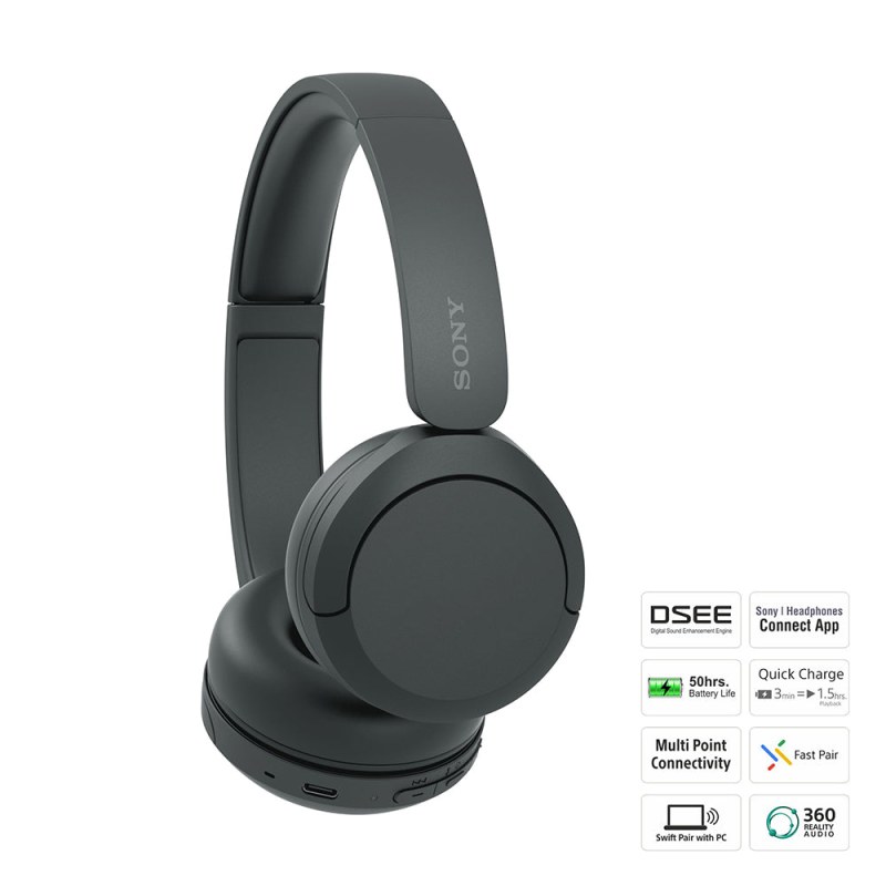 باتری ۵۰ ساعته و شارژ سریع USB-C هدفون سونی WH-CH520